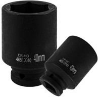 FORSAGE Dugi udarni nasadni ključ 3/4" 40 mm 6-kraki, crna